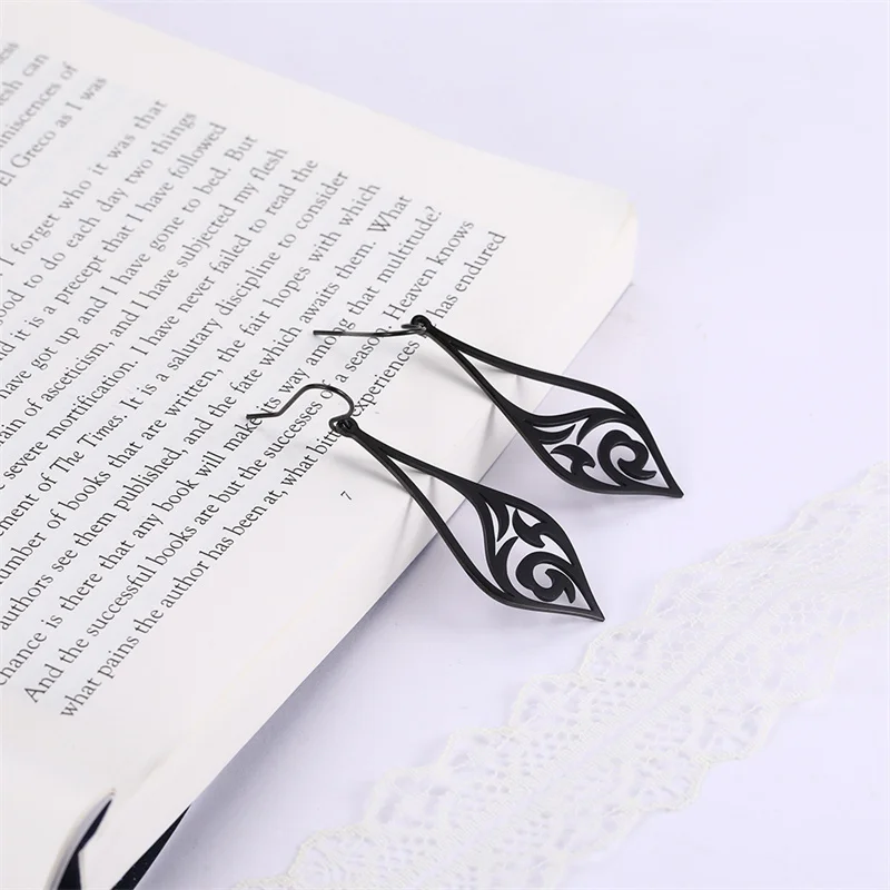 Edelstahl Frauen Böhmischen Filigrane Creolen Mode Silber Farbe Tropfen Ohrring Teardrop Schmuck Zubehör Boho Geschenk – Detail 12