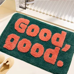 Tufting Good Funny Letters Bathmat Bathroom Mat Soft Rug Fluffy Bedroom Carpet Floor Safety Pad Aesthetic Home Room Decor
