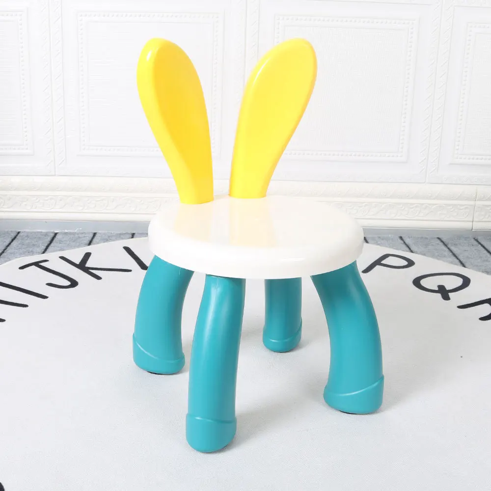 Children Study Chair Children's Plastic Stool Baby Home Chair Children Stool Thickened Footboard Indoor Toy Sofa Seat Cute Rabbit Seat
