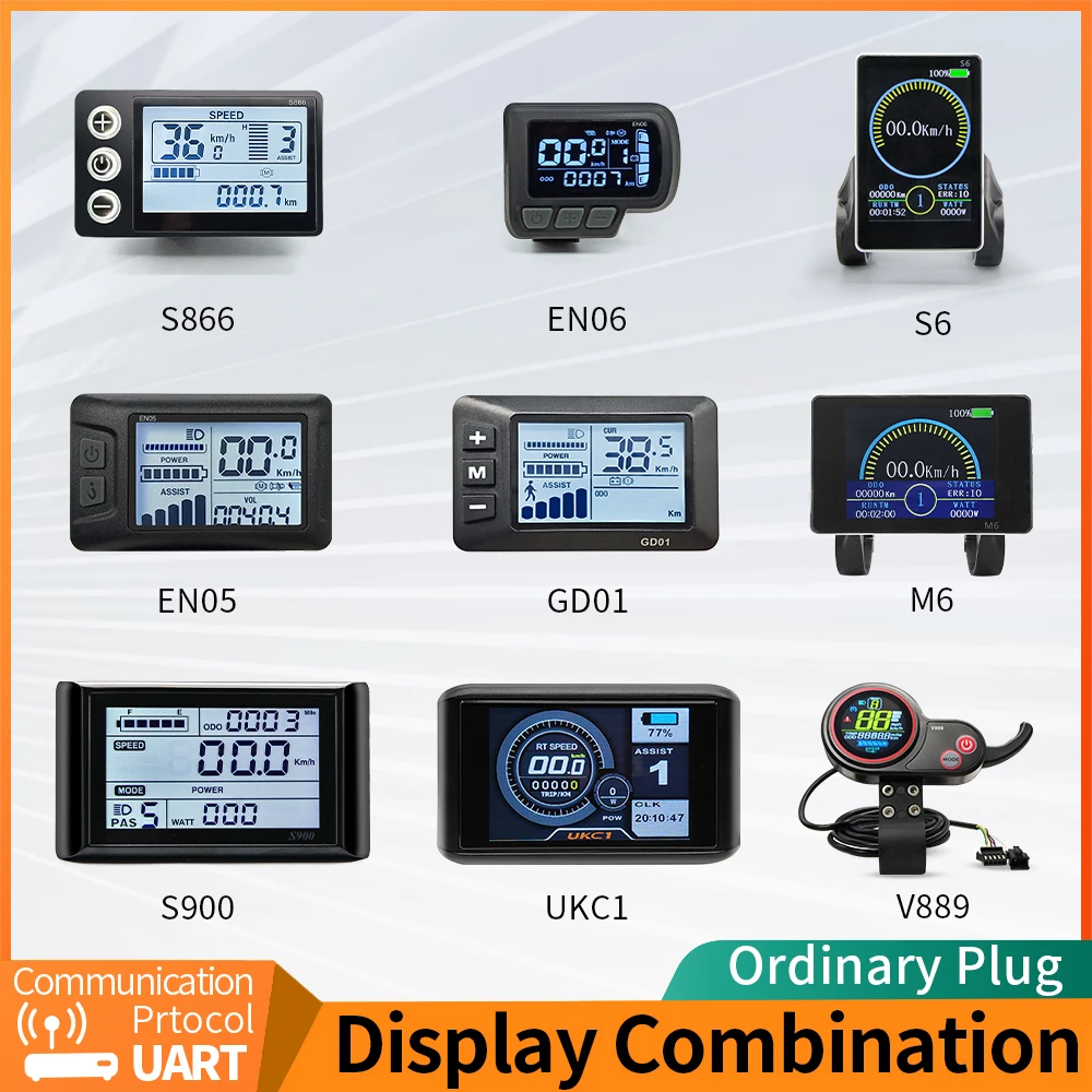 Ebike Jn Display A Led Lcd 24V 36V 48V 52V S866 S900 V889 Gd01 Display A Colori Ukc1 Con Protocollo Di Comunicazione Uart 2
