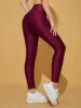 European And American Style Color Luster Leggings New Selling High Waist Tight Solid Color Small Feet High Elastic Pants 2