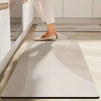 Kitchen Carpet Water-absorbent Anti-slip Floor Mat Diatom Mud Oil Absorption Foot Mats Minimalist Stripe Home Decoration Rug 2