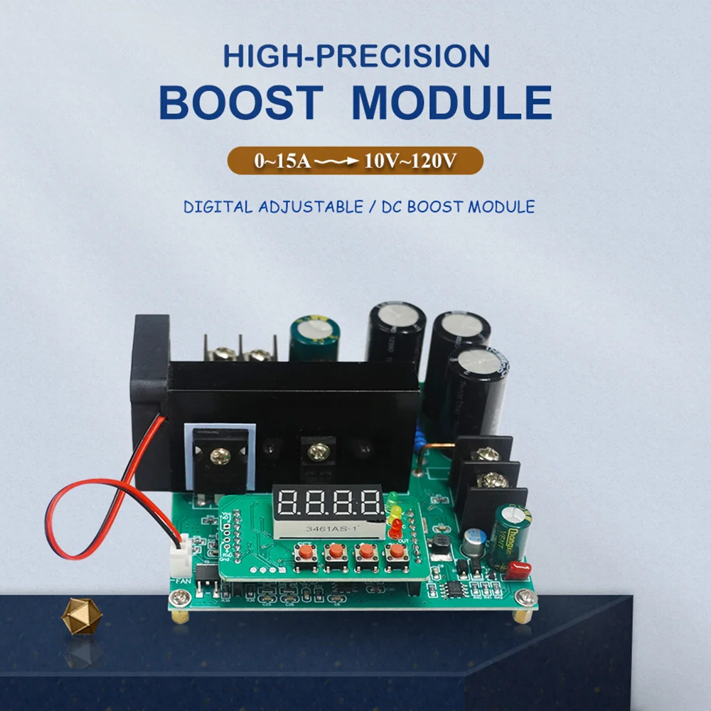 

JUNTEK BST900W DC Power Supply Digital Control Voltage Regulator Constant Current Diy Boost Converter Module 0-80V to 10-120V