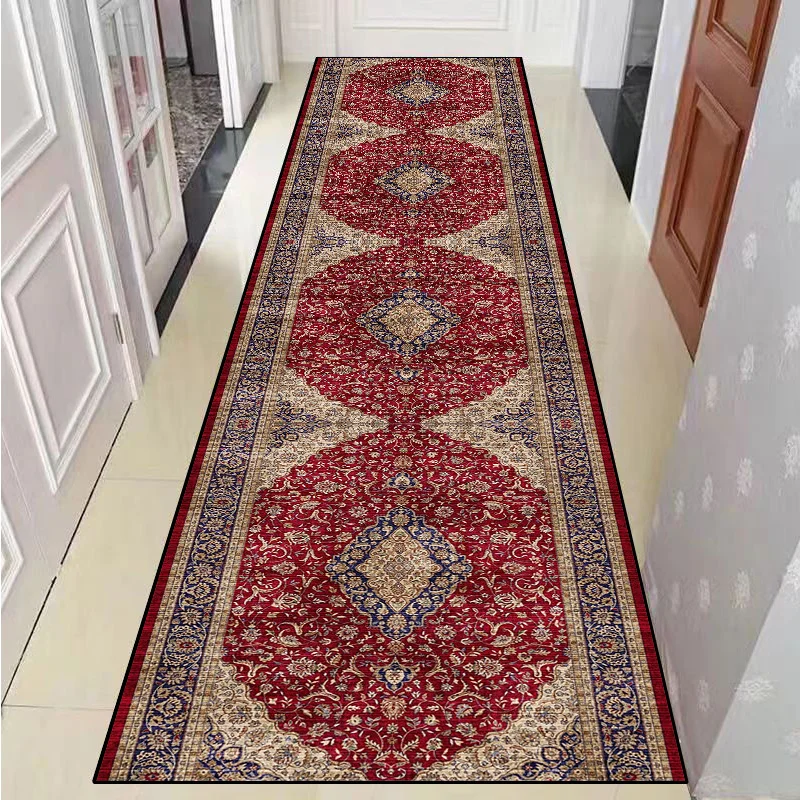 Bohemian Long Corridor Carpet European Luxury Decoration Hallway Runners Rugs Anti-slip Easy Cleaning Floor Mat Stairway Carpets 4