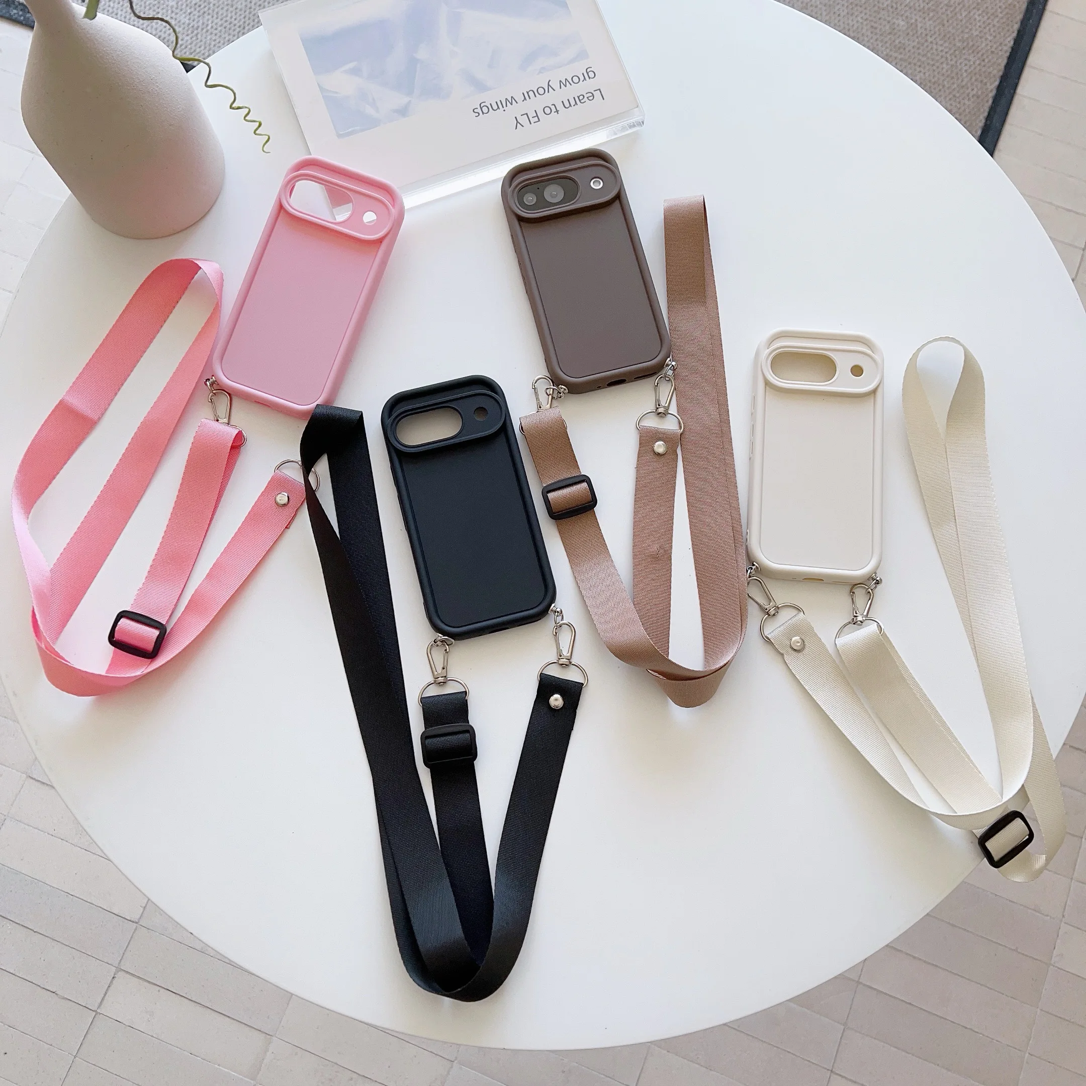 Shockproof Crossbody Lanyard Phone Case with Candy Neck Strap and Soft Cover