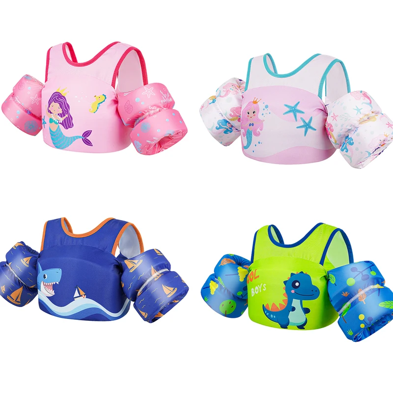 Life Jacket Swimming Armbands Child Float Arm Sleeve Floating Ring Safe Life Jacket Cartoon Children's Swim Life Jackets Baby Arm Ring Buoyancy Vest Garment