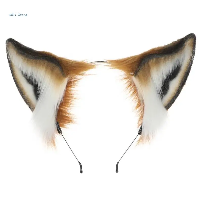 JAWSEU Ensemble Bandeau Et Queue De Renard Fait à La Main, Costume De Renard En Fausse Fourrure Douce Halloween Bandeau Oreilles De Chat Avec Queue De Renard Costume Cosplay Pour Fille Femme - 6