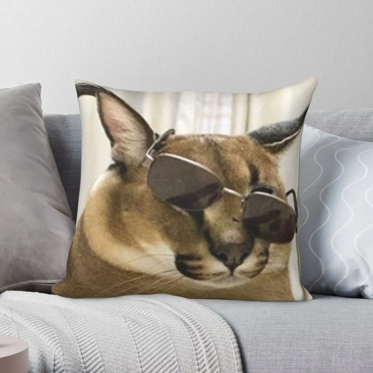 

Dapper Floppa чехол для подушки из полиэстера и льна