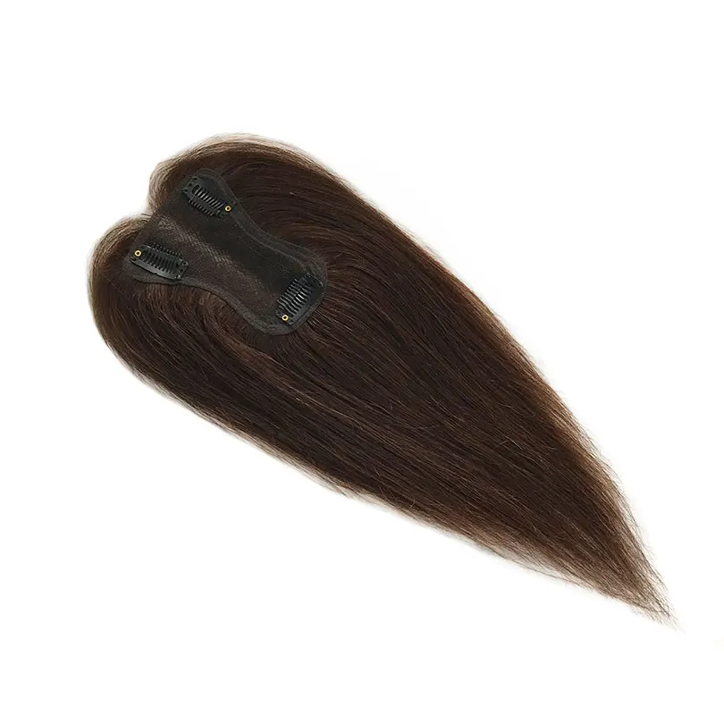 8x11cm Swiss Lace Human Hair Topper Hair Piece 10inch Virgin Hair Natural Scalp Top Clips In for Women Mild Hair Loss Volume 5