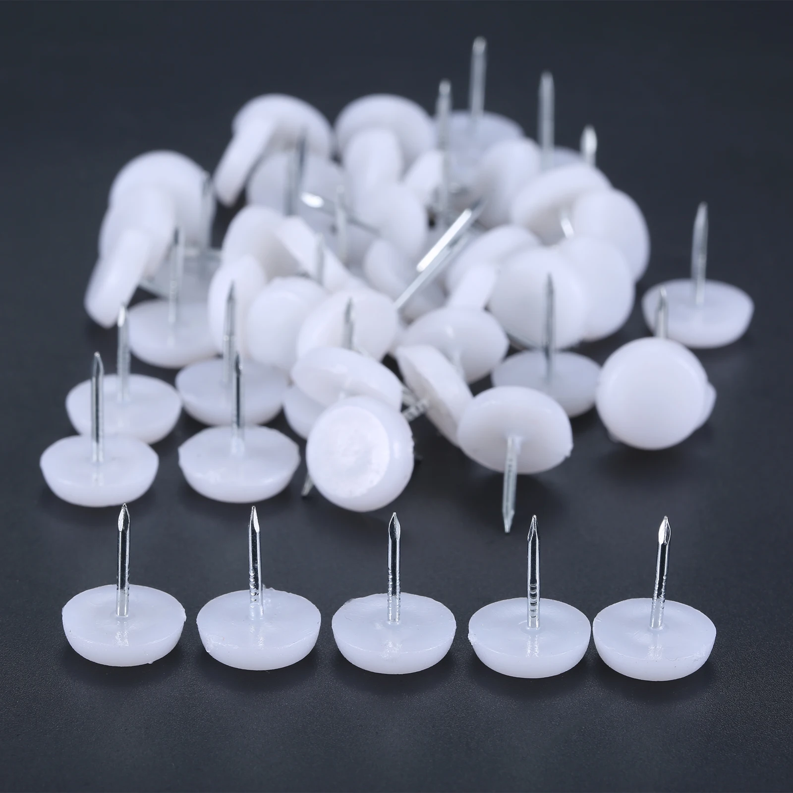 Furniture Leg Pads Furniture Pads 100Pc 14mm Furniture Feet Plastic Glide Nails Chair Table Leg Protector Pad White Anti Slip Furniture Foot Mats Chair Legs Cover
