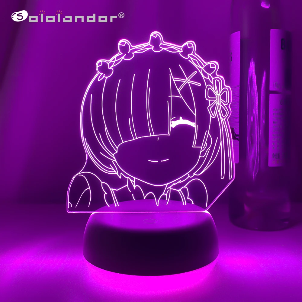 

Newest 3d Anime Lamp Re Zero Starting Life In Another World LED Night Light for Room Decor Nightlight Gift Re Zero Rem Lights