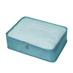 Versatile Travel and Home Storage Organizer Bag - Large Capacity with Mesh Compartments - L (Blue)