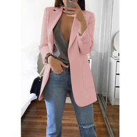 European and American Fashion Casual Suit Polo Neck Slim Fit Cardigan Temperament Women's  Coat Spring and Autumn 2024 2