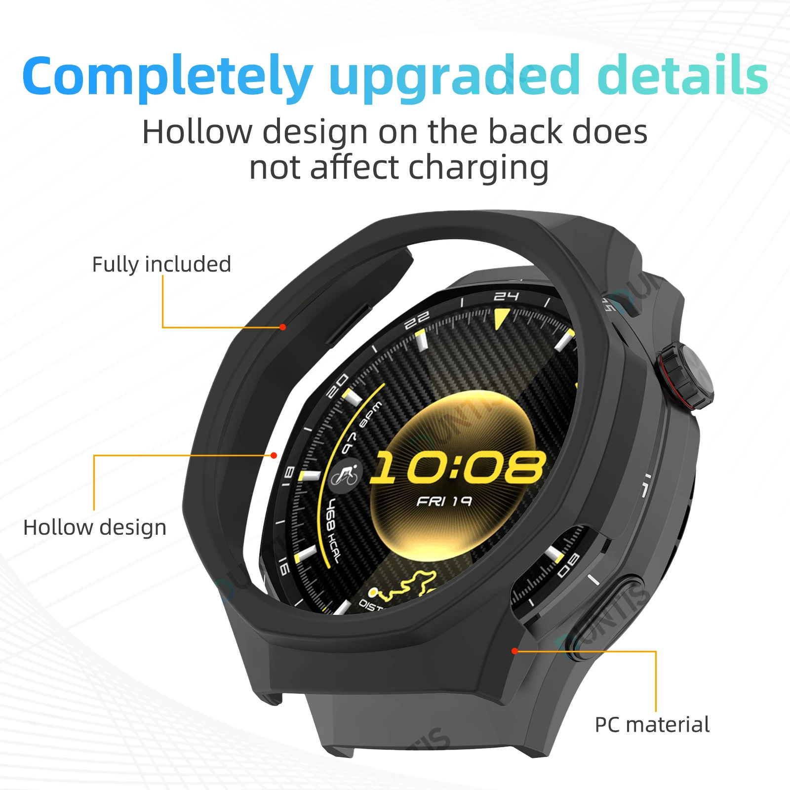 Matte Slim Scratch-Resistant Protective Case for Smartwatches - Hard PC Bumper Shell Accessory