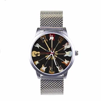 Logo Men's Watch Wife Musical Instrument Universal Watches Husband Family Pattern Guitar Clock Wristwatch DIY Dial 1
