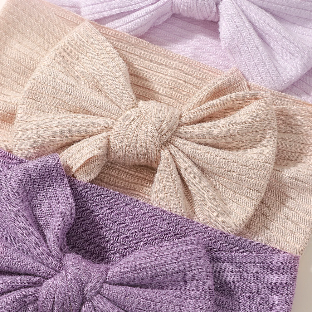 Baby Girls' Autumn Knitted Bow Headband Set - Soft Turban Hair Accessories