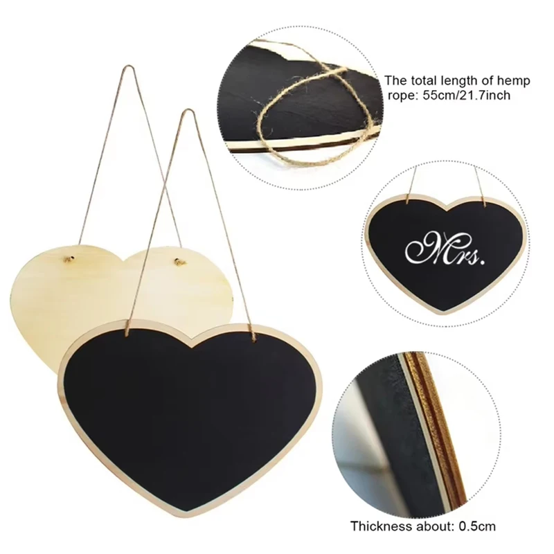 Rustic Wedding Wooden Blackboard Mr Mrs Bridal Shower Decoration Photobooth Birthday Party DIY Home Decor Sign Message Board wooden blackboard