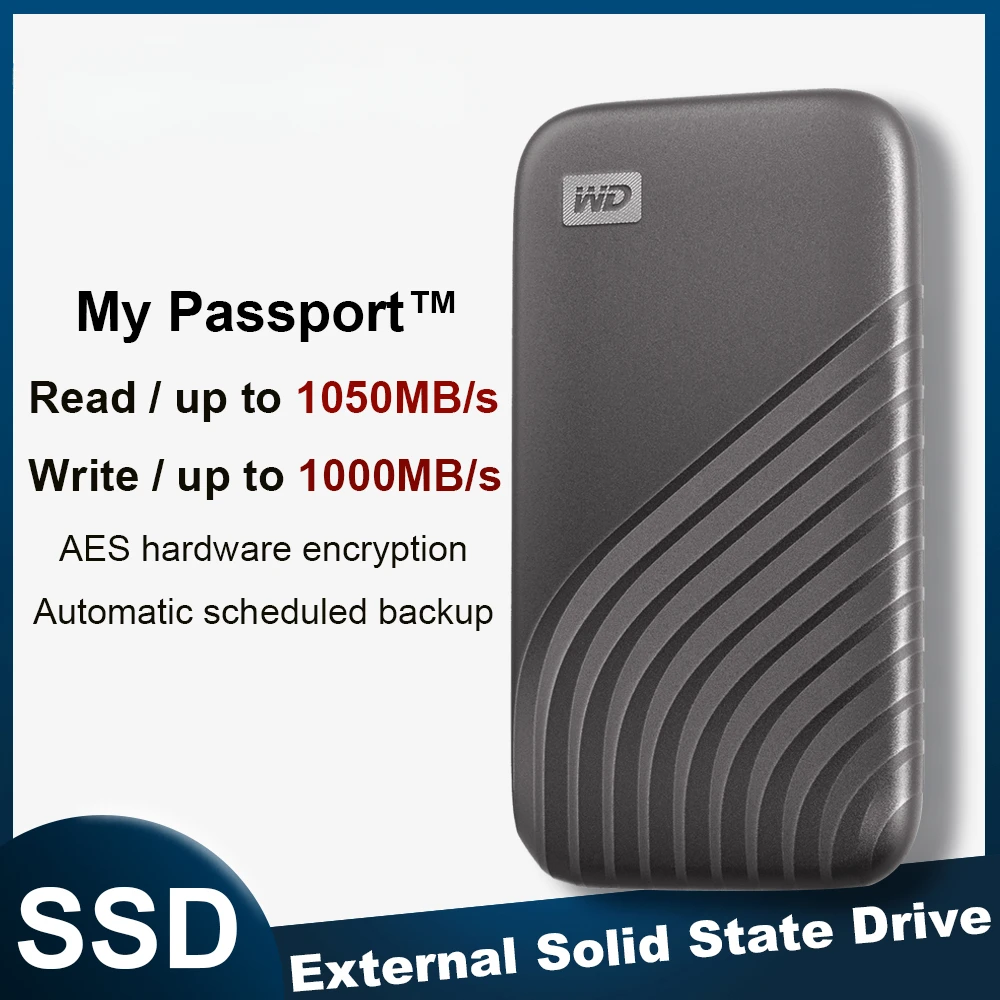 Original Western Digital WD 5TB Noir Mon Passport Portable Disque