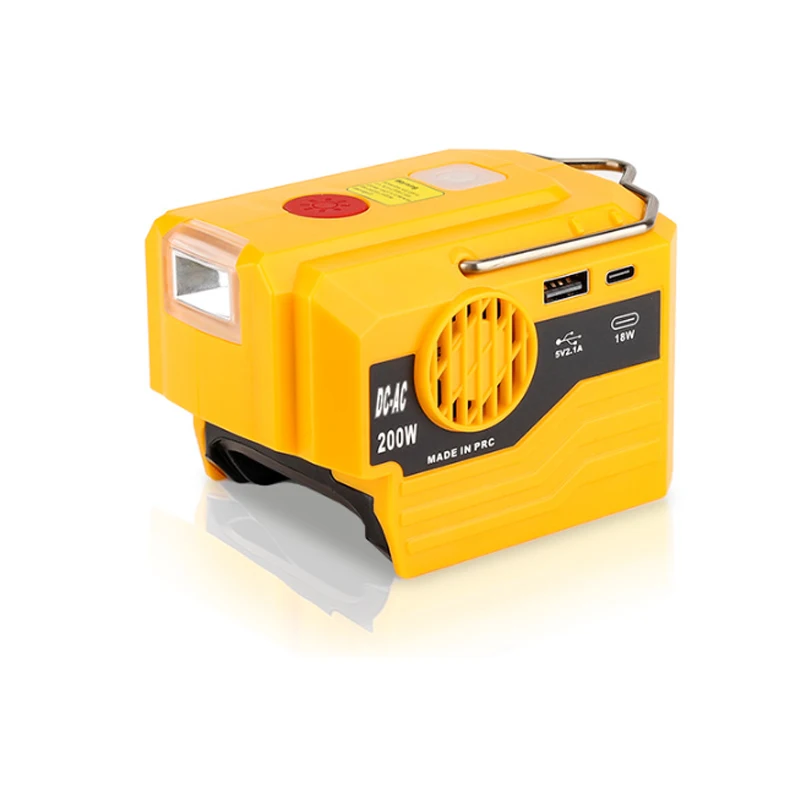 For Makita/Bosch/Dewalt/Milwaukee 18V Battery Outdoor Portable Inverter 200W AC
