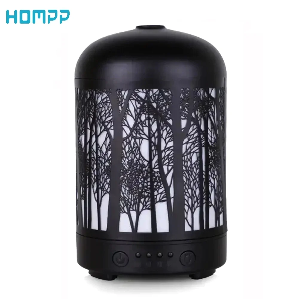 Metal Aroma Diffuser Ultrasonic Essential Oil Fragrances  Aromatherapy Humidifier 7 Color Changing  for Kids House Yoga 100ml