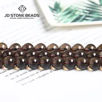 Genuine Natural Smoky Quartz Round Smooth Clear Crystal Beads Loose Spacer Bead For Jewelry Making Bracelet Necklace Accessory 2