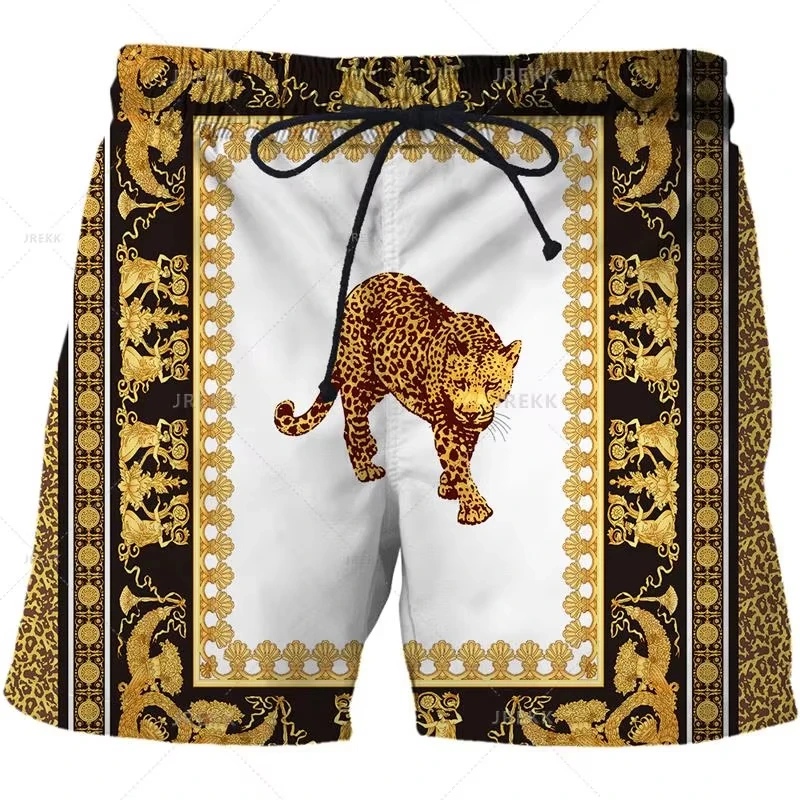 Luxurious Newest Iron Chain 3D Printed Streetwear Men Board Shorts Harajuku Hip Hop Leisure Beach Shorts fitness sports