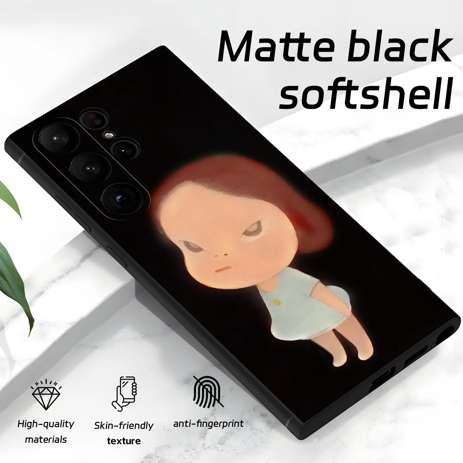 Y-Yoshitomo-ES Nara Soft Black Shockproof Phone Case