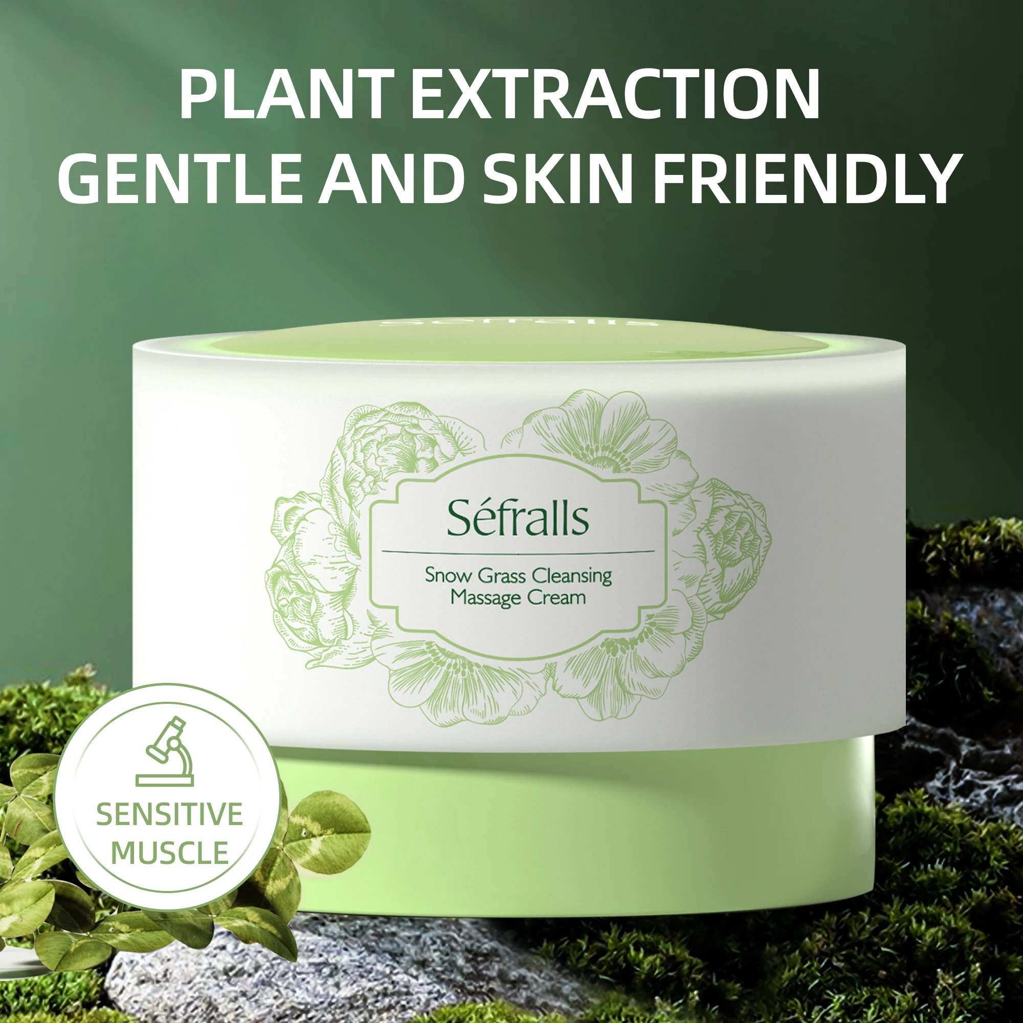 Séfralls Snow Grass Cleaning and Massage Cream 100g/3.52oz  Long-lasting hydration. 5