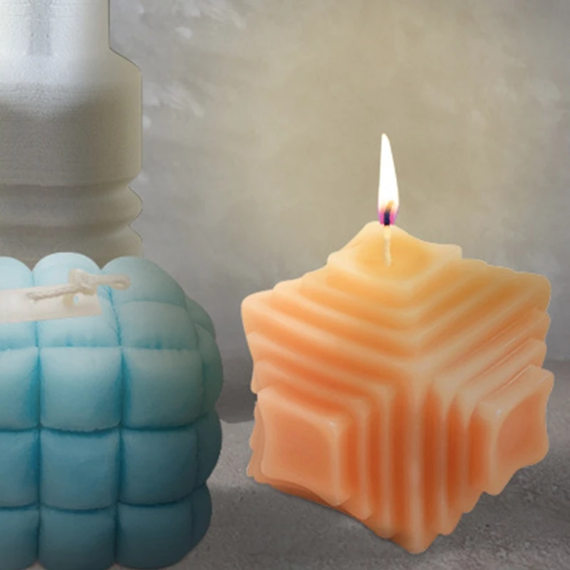 Y4QE 3D Non-stick Spherical Silicone Mold DIY Irregular Stereo Craft Soap Make