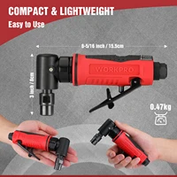 WORKPRO Air Angle Die Grinder 1/4'' Pneumatic Right Pneumatic Angle Grinder Air-Powered 90 Degree for Grinding Cutting Polishing 2