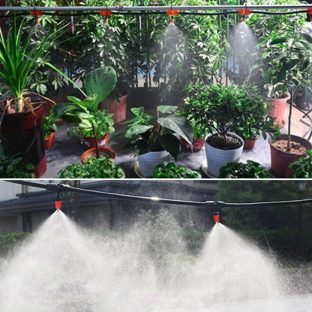 10 Méteres Víz Ködhűtő Sprinkler Szett Fúvókával Kerti Terasz Kültéri Üvegházhatású Növények Spray Tömlő Öntözőkészlet - Image 4