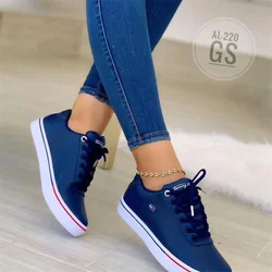 SportsShoes Women 2024 New Flat Casual SportsShoes Autumn Fashion Trend Lace-up Sports LuxurySolid Color Women'sShoes