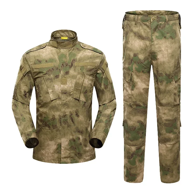 

Tactical Uniform Camouflage Combat BDU Shirt Pants Set Ghillie Suit Airsoft Sniper Clothing Men Training Hiking Hunting Clothes