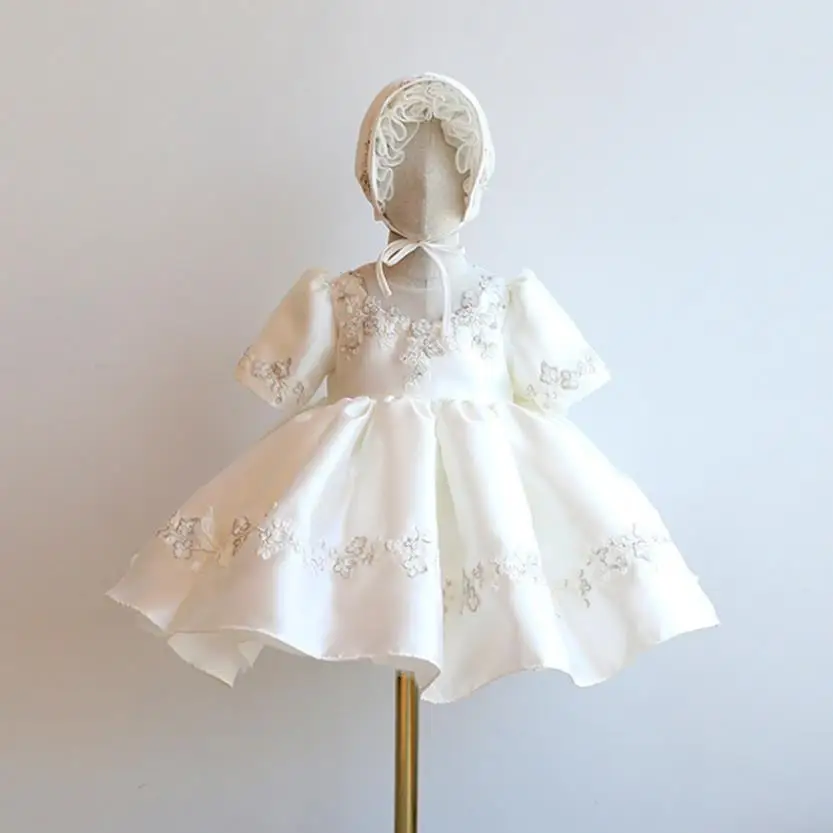 

Fashion Baby Girl Princess Dress Child Lace Design Vintage Birthday Baptism Wedding Party Ball Gown Baby Clothes A2421