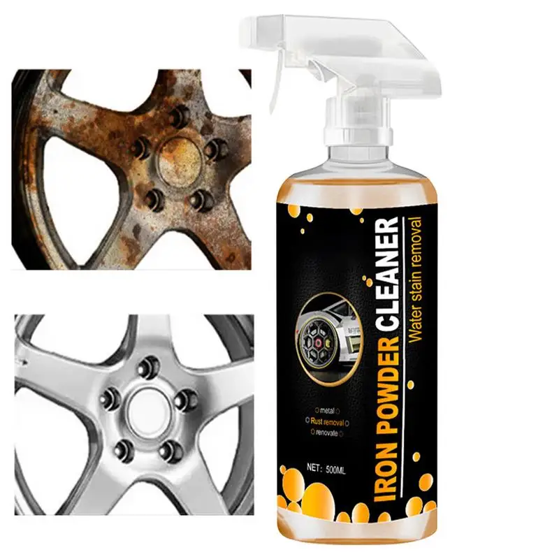 

Car Wash Iron Remover Car Exterior Care Products 500ml Rust Stain & Derusting Spray Chrome Cleaner Low Odor Formula Remove Iron