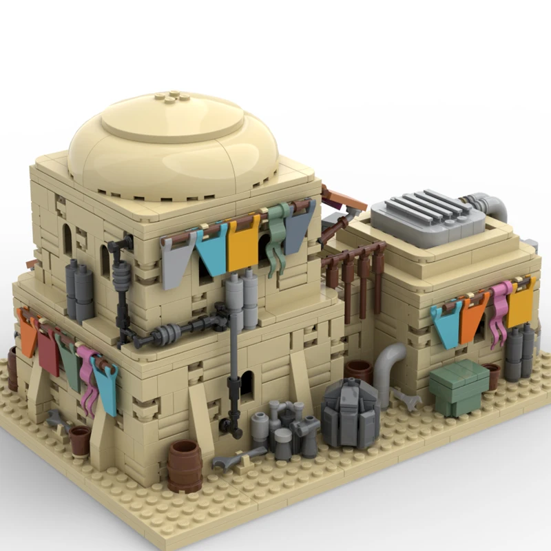 

1203 шт. MOC знаменитая сцена фильма пустыня город DIY Детский модульный строительный пустынный дом модель подарок Рождественские блоки
