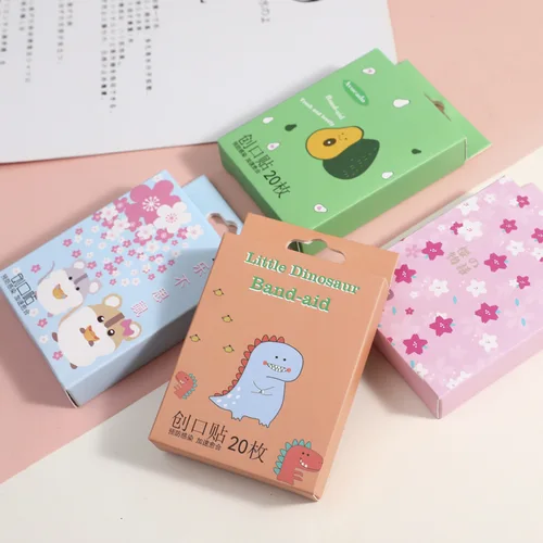 아기용 만화 아보카도 패턴 밴드 보조, 야외 스포츠 패치, 휴대용 접착 붕대 장식, 뷰티 핑거 테이프, 상자당 20 개 3