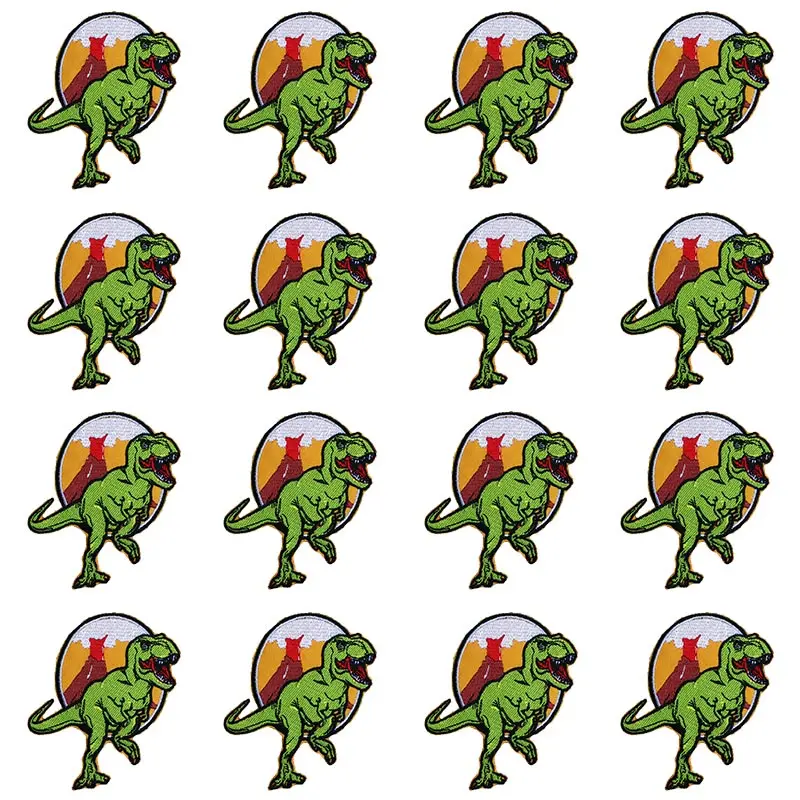 10pcs/lot Dinosaur Patch Iron On Patches For Clothing Thermoadhesive Patches On Clothes Punk/Animals Embroidery Patch Sew Badges