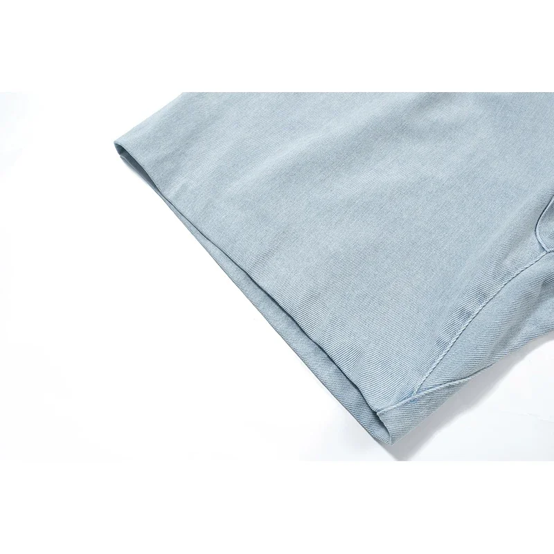 Oversized Denim Shorts Men Woman Summer Elasticity Drawstring Casual Shorts Breeches