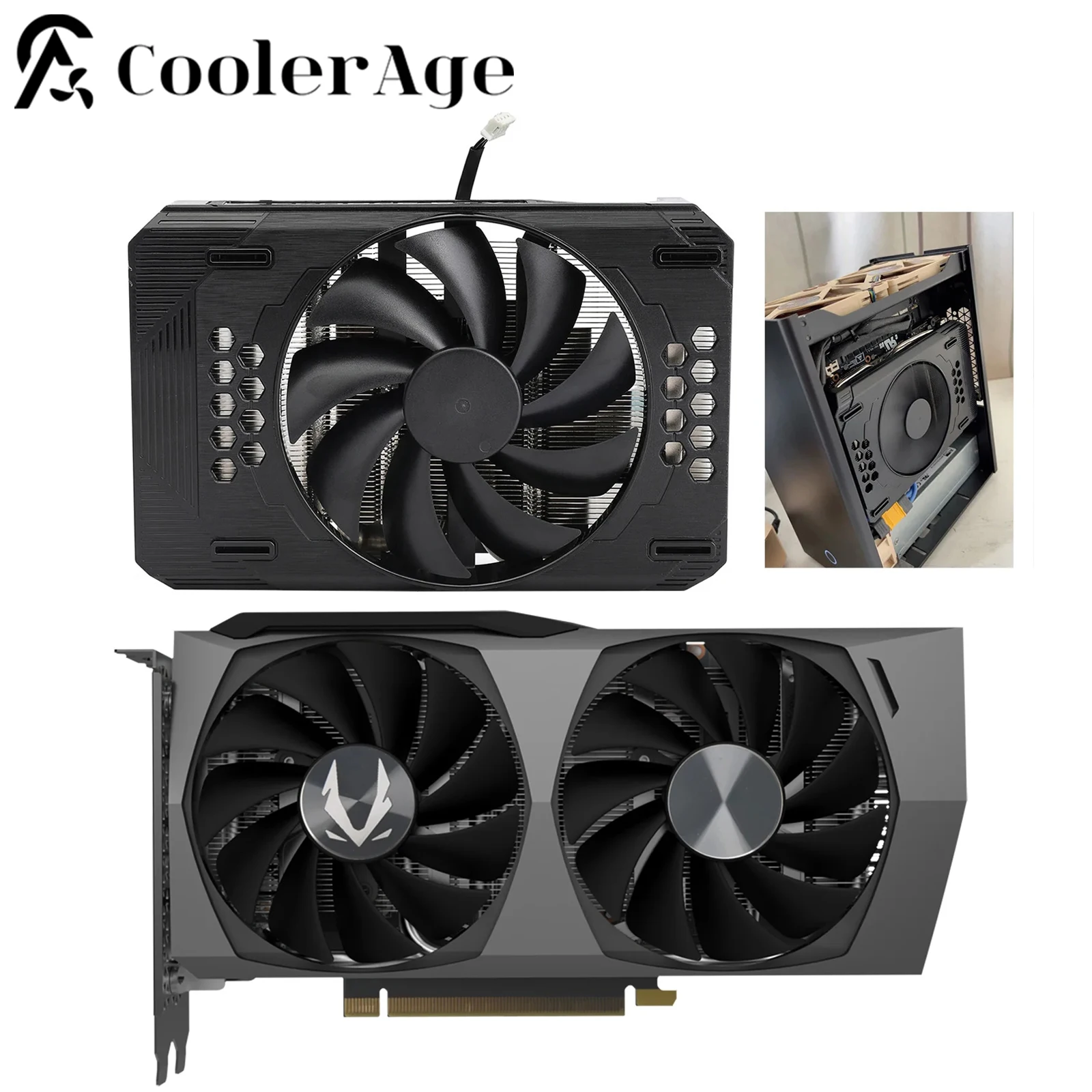 para Zotac Rtx 3060 ti Placa Gráfica Substituição do Dissipador de Calor Itx Case Rtx3060ti Placa de Vídeo Faça Você Mesmo Único Ventilador Dissipador Calor