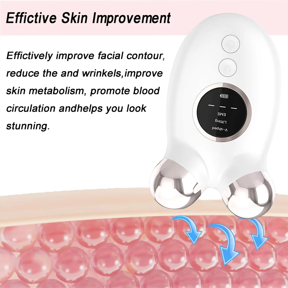 Microcurrent Facial Device Face Roller Anti Wrinkle Facial Massagers V Shape Lift Chin-up Face Lifting Machine Skin Care Tools - Image 3
