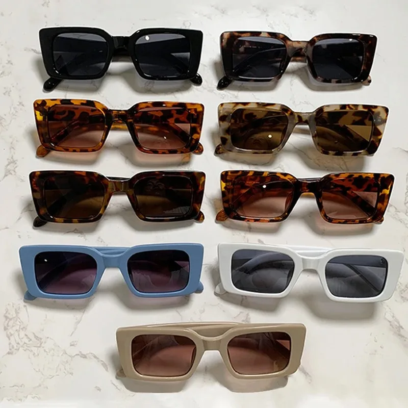 Fashion Square Small Frame Women's Sunglasses retro Style casual Ins Casual Summer Vacation Beach Decorative Glasses 3