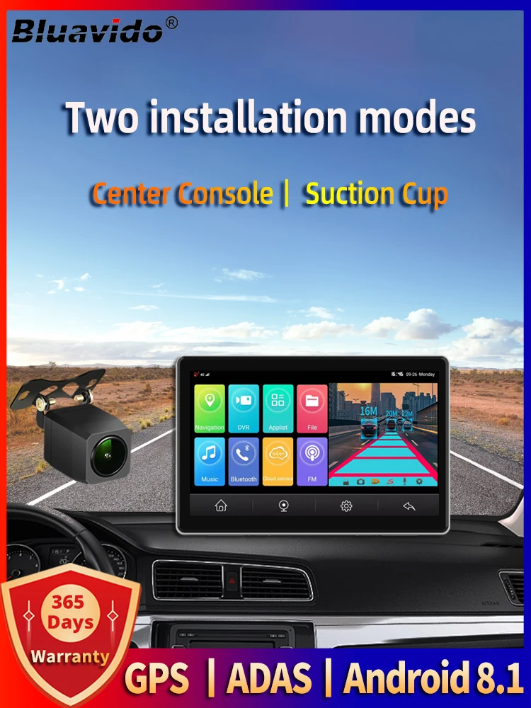 Bluavido 7 "Touch 4G Android Dash Cam Navigazione Gps Fhd 1080P Videoregistratore Car Dvr Adas Wifi Bluetooth 24H Monitoraggio Del Parcheggio