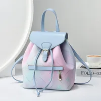 High Quality Patterned Leather Women's Backpack 2024 New Student Backpack Versatile Crossbody Bags Gradient Color Women's Bag 2