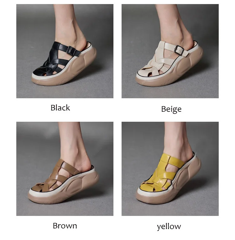 Retro-Sandalen mit geflochtenem Riemen und dickem Boden, Damen-Sandalen mit dickem Boden, Retro-Sandalen, verschleißfest, rutschfest – Detail 12