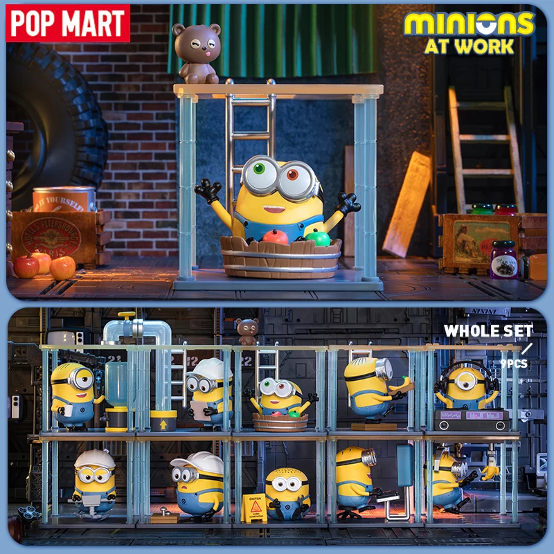 

POP MART Minions At Work Series Mystery Box 1PC/9PCS POPMART Blind Box Cute Figure Birthday Gift Kid Toy