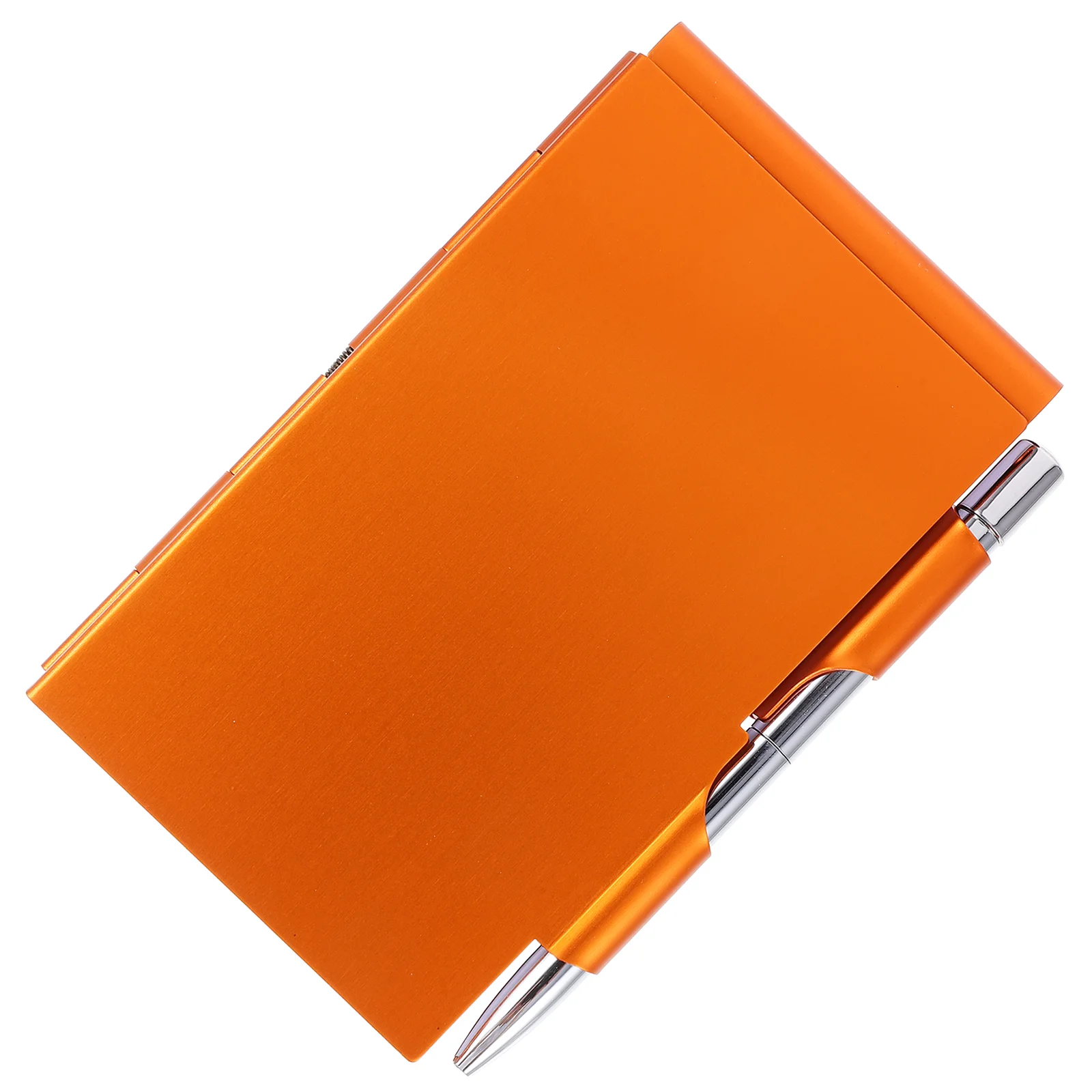 

Clamshell Notebook Stylish Metal Holder Multicolor Mini Pocket Notepad Small Paper Portable Office Tearable Notebook with Pen