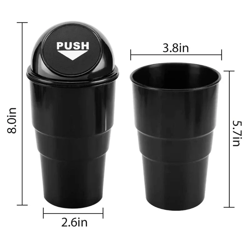 Car Trash Can Car Garbage Can Bin with Lid, Leakproof Vehicle Automotive Cup Holder Car Trash Can, Small Trash Bin For Automotive Accessories