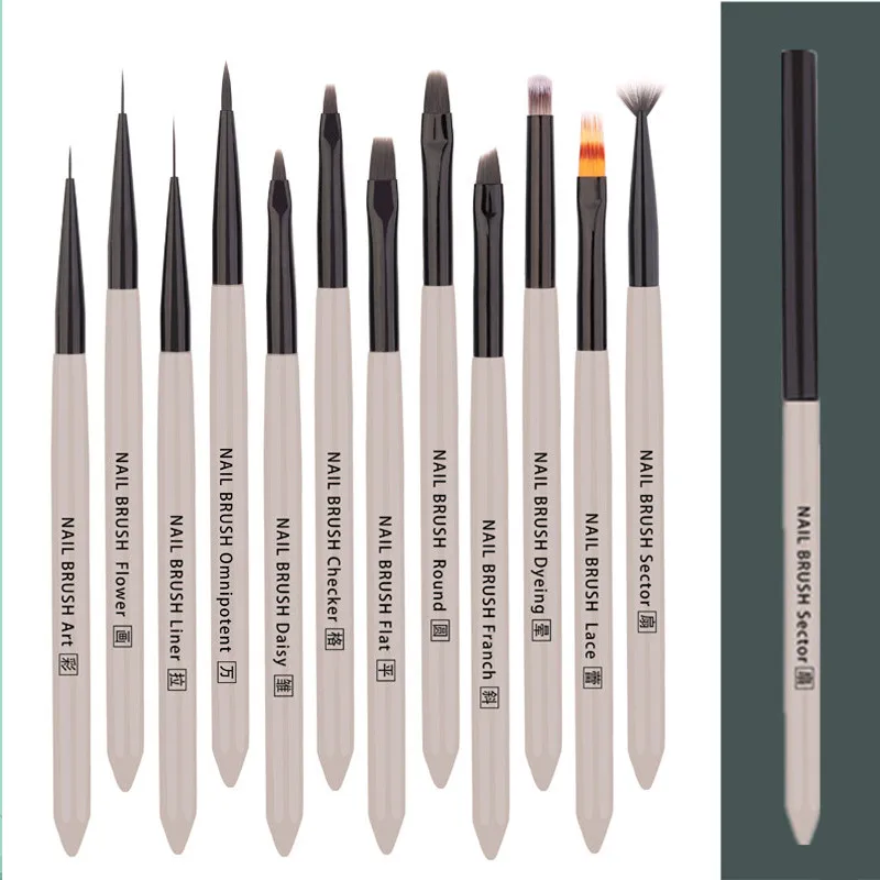 1PCS Nail Brush Gradient Blooming Effect Nail UV Gel Liner Brush Drawing Pen Painting Stripes Flower Manicure Nail Art Tools