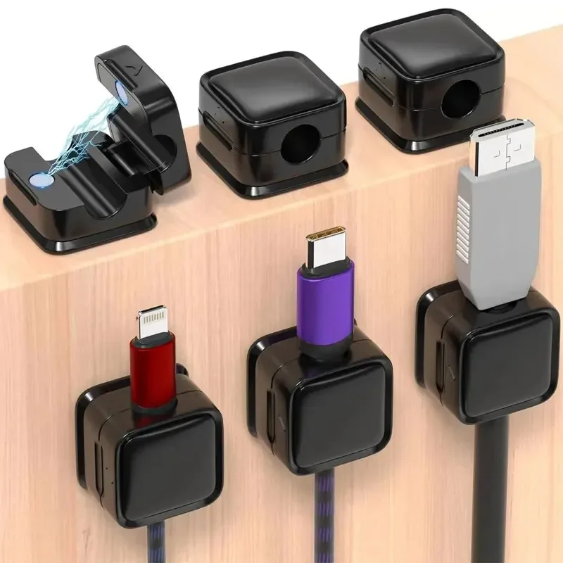 6-Pack Magnetic Cable Organizer Clips – Flexible Silicone Cord Holder for Mouse, Earphones & USB Wires 1